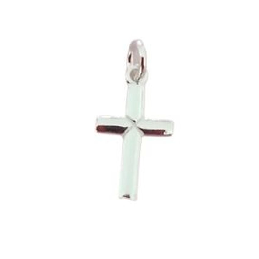 Tiny Sterling Silver Grooved Centre Cross Pendant