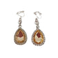 Topaz And Diamante Drop Clip On Earrings