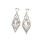 Triangle Drop Diamante And Silver Clip On Earrings