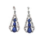 Triangular Blue Diamante Clip On Earrings
