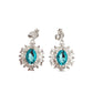 Turquoise Diamante Clip On Earrings