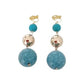 Turquoise Long Clip On Earrings