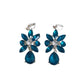 Turquoise Glass Stone Large Clip On Drop Earrings
