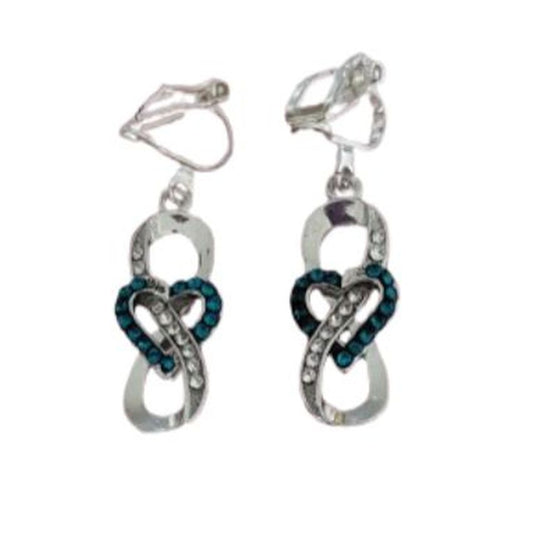Turquoise Heart Clip On Earrings