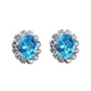 Turquoise Oval With Diamante Edges Clip On Earrings
