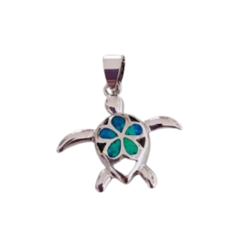 Turquoise Turtle Silver Necklace