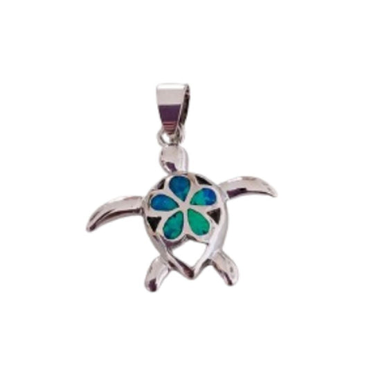 Turquoise Turtle Silver Necklace