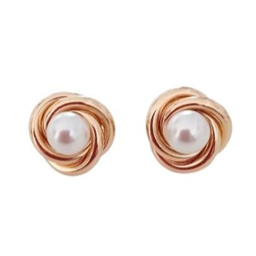 Twist Rose Gold Clip On Earrings