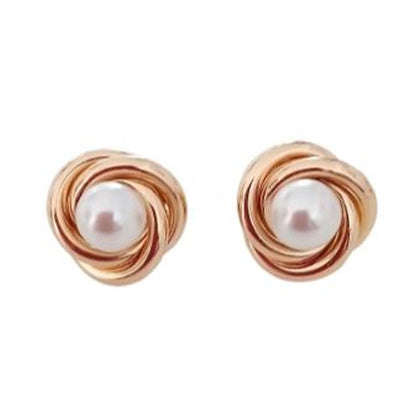 Twist Rose Gold Clip On Earrings