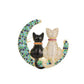 Two Cats Moon Fashion Brooch