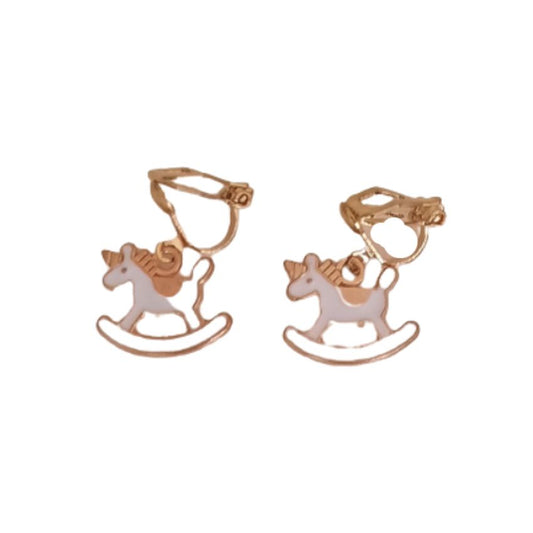 Unicorn Rocking Horse Clip On Earrings