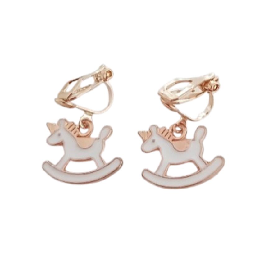 Unicorn Rocking Horse Clip On Earrings