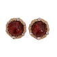 Very Large Red Crystal Clip On Earrings