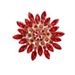 Very Large Red Cubic Zirconia Flower Brooch