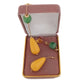 Very Long Green And Yellow Clip On Earrings(2)