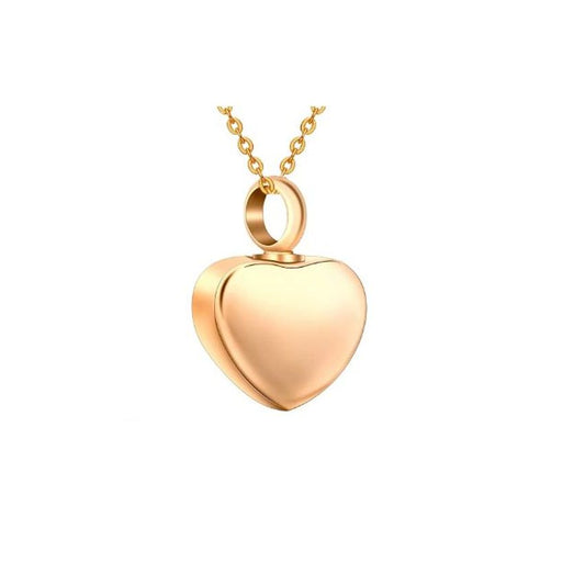 Very Small Gold Heart Cremation Pendant