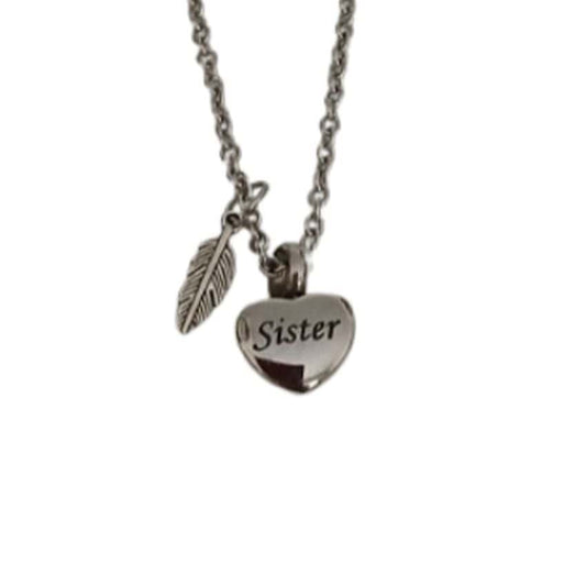 Very Small Sister Heart Cremation Pendant