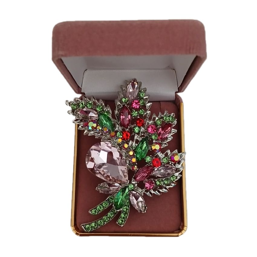 Very Large Multi Coloured Flower Bouquet Brooch(2)