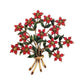 Very Large Red Cubic Zirconia Flower Brooch