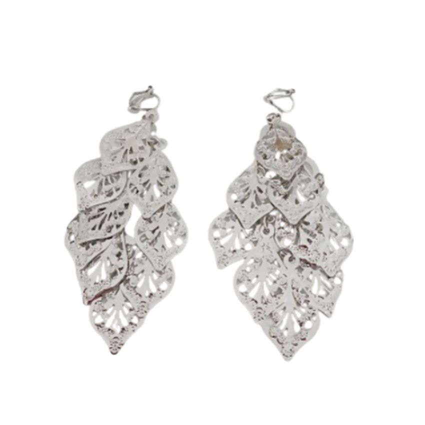 Very Long Drop Chandelier Clip On Earrings