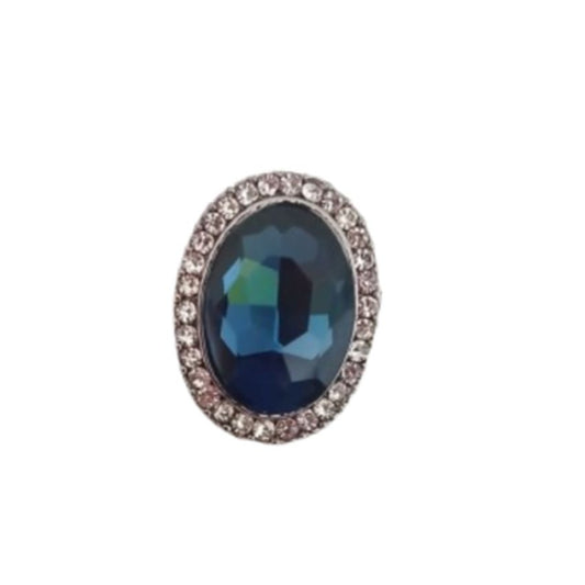 Very Small Blue Crystal Brooch