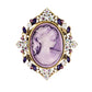 Vintage Crystal Set Traditional Cameo Brooch