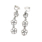Vintage Flower Drop Gold Clip On Earrings