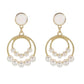 Vintage Inspired Gold Tone Clip On Earrings With A Pearl Centre