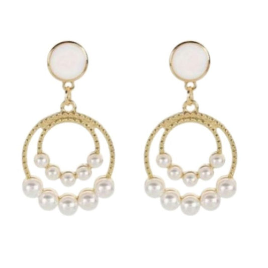 Vintage Inspired Gold Tone Clip On Earrings With A Pearl Centre