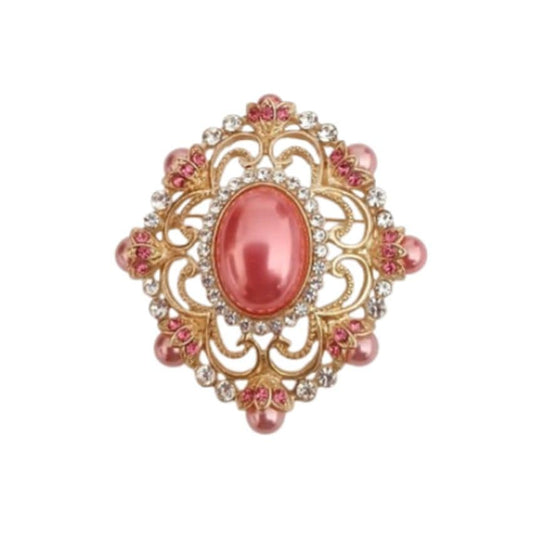 Vintage Inspired Multi Colour Crystal Brooch