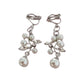 Vintage Flower Drop Clip On Earrings