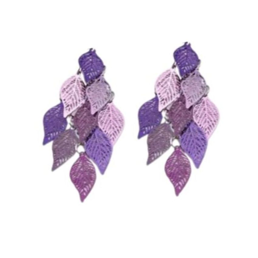 Violet Purple Clip On Ladies Earrings