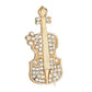 Violin Brooch With Diamante Stones