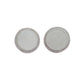 White Button Silver Clip On Earrings
