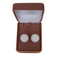 White Button Silver Clip On Earrings(2)