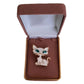 White Cat With Green Crystal Eyes Brooch(2)