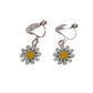 White Daisy Clip On Earrings