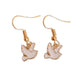 White Dove Hook Drop Earrings