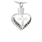 White Enamel Cross Memorial Cremation Ashes Pendant