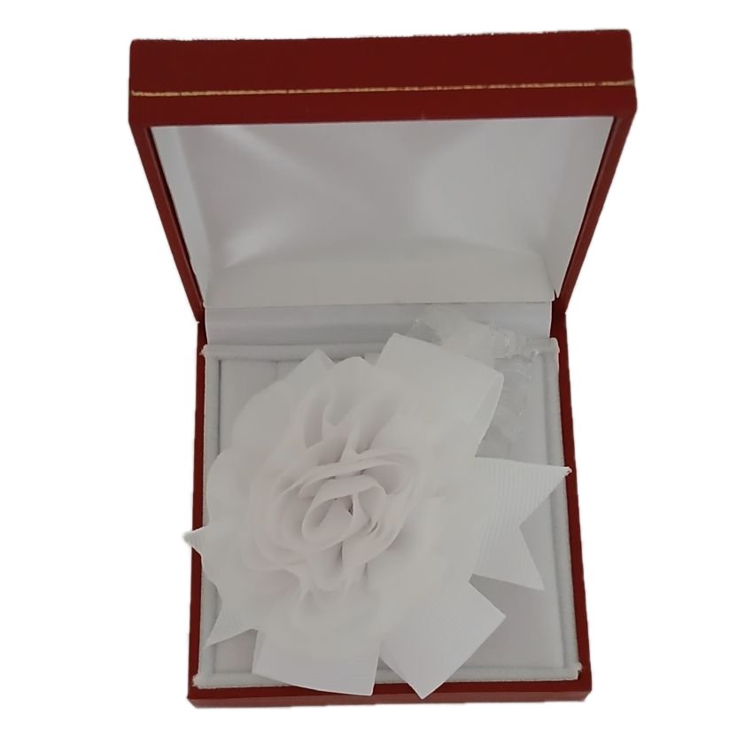 White Flower Chiffon Wrist Corsage