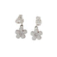 White Flower Small Drop Clip On Earrings