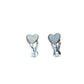 White Heart Communion Clip On Earrings