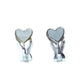 White Heart Communion Clip On Earrings