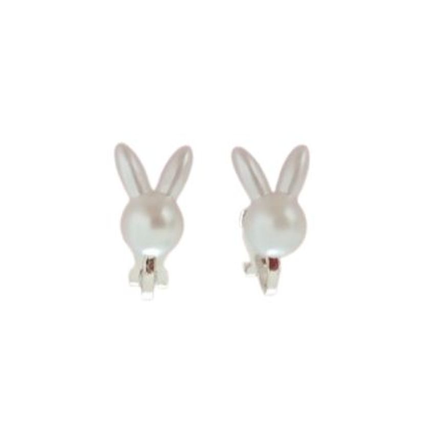 White Rabbit Childrens Clip On Earrings