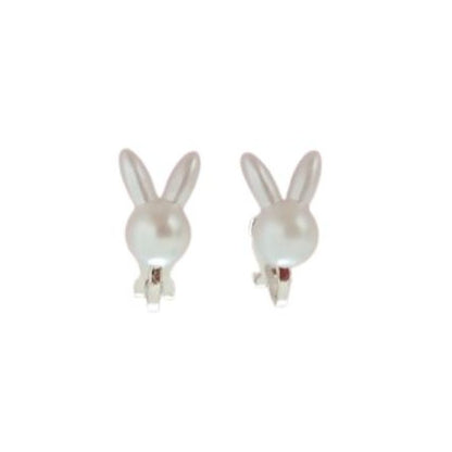 White Rabbit Childrens Clip On Earrings