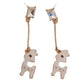 White Reindeer Long Dangly Earrings