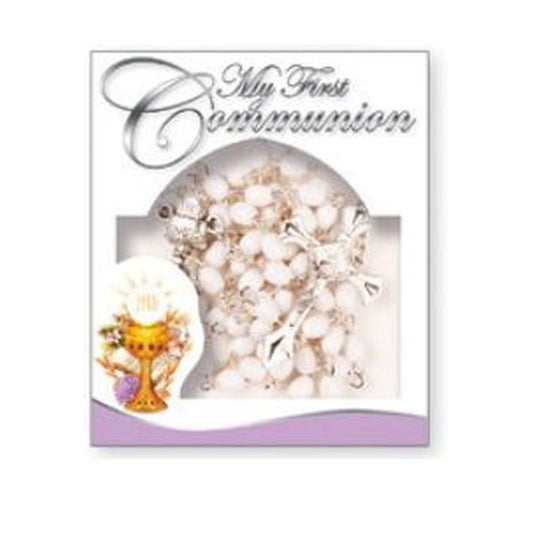 White Rosary Beads First Holy Communion