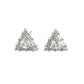 White Cubic Zirconia Triangle Shaped Baguette Stud Earrings