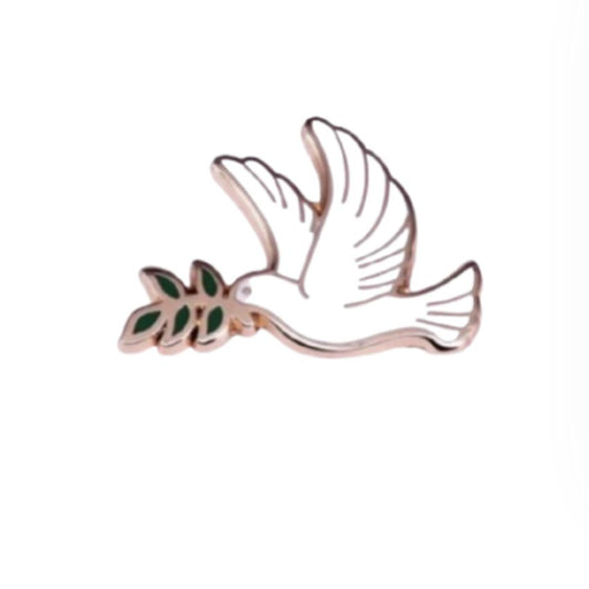 White Enamel Confirmation Dove Lapel Pin