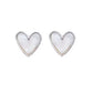 White Heart Communion Clip On Earrings